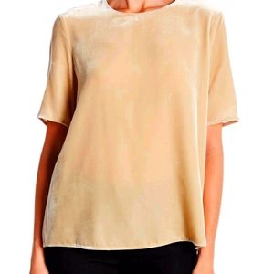 Vince ivory velvet blouse short sleeves Medium